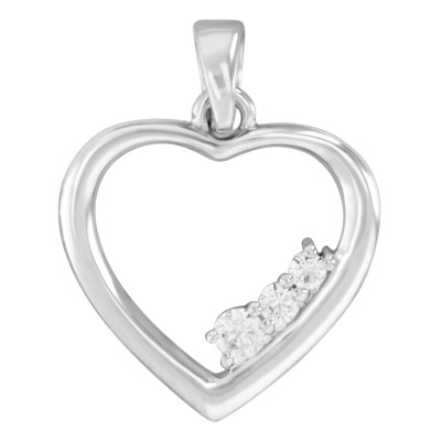 Pendentif Coeur & Oxydes de Zirconium, Argent 925 - Naïades