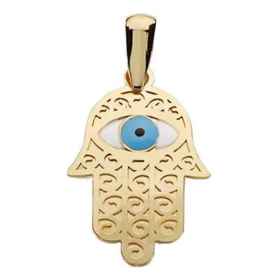 Pendentif Main de Fatma, Or Jaune 750, 13x19 mm - Lumiosa