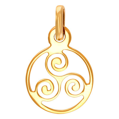Pendentif Triskel Rond Ajouré, Or Jaune - Rosatella