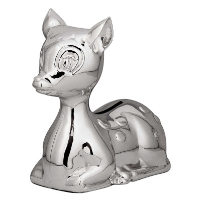 Tirelire Enfant Bambi, Métal argenté - Daniel Crégut