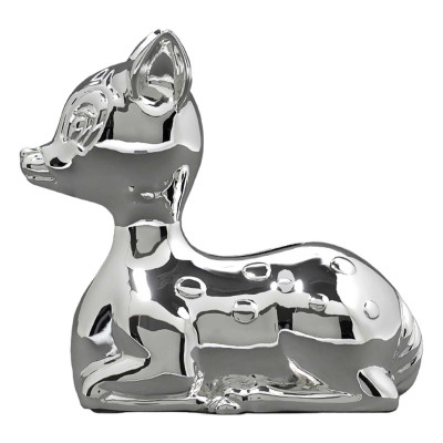 Tirelire Enfant Bambi, Métal argenté - Daniel Crégut