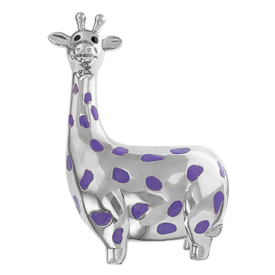 Tirelire Enfant Girafe tachetée, Métal argenté - Daniel Crégut