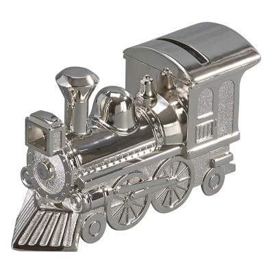 Tirelire Enfant Locomotive, Métal argenté - Daniel Crégut