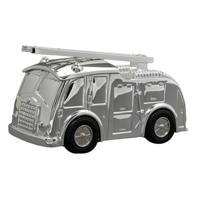 Tirelire Enfant Camion de pompier, Métal argenté - Daniel Crégut