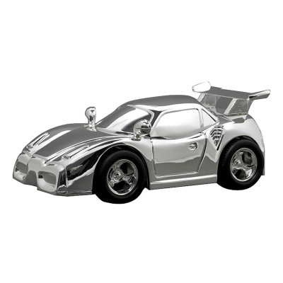 Tirelire Enfant Voiture de Course, Métal argenté - Daniel Crégut