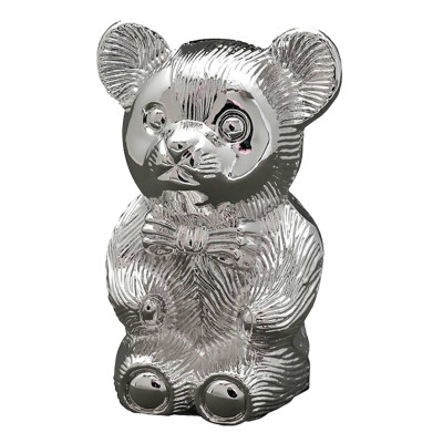 Tirelire Enfant Ours, Métal Argenté - Daniel Crégut