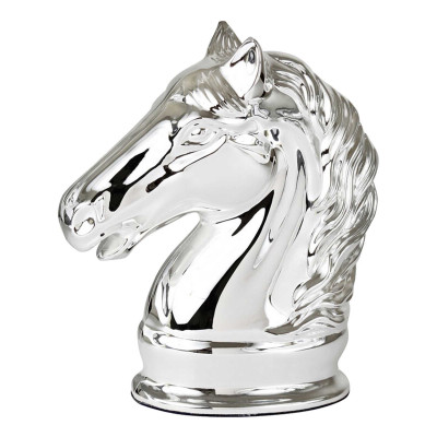 Tirelire Enfant Cheval, Métal argenté - Daniel Crégut