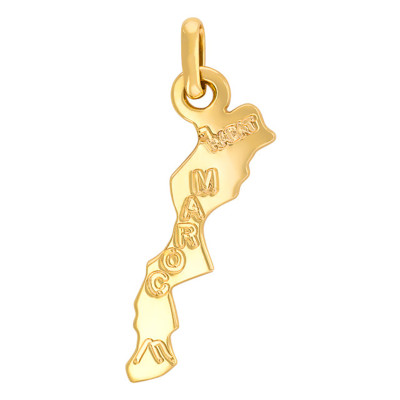 Pendentif Carte Maroc, Or jaune - Rosatella
