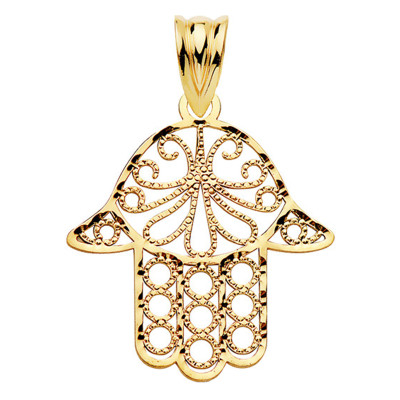 Pendentif Main de Fatima, Or jaune 750 - Lumiosa