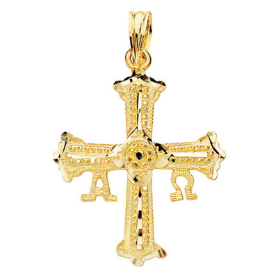 Croix Covadonga, Or jaune 750, 19x25mm - Lumiosa