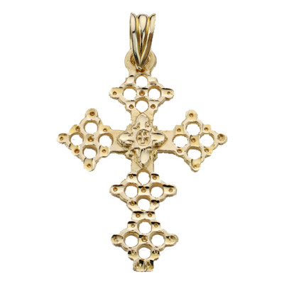 Croix Ajourée, Or jaune 750, 22x31mm - Lumiosa