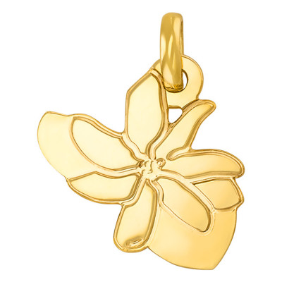 Pendentif Fleur de Tiaré, Or Jaune, 14.40x15.50mm - Rosatella