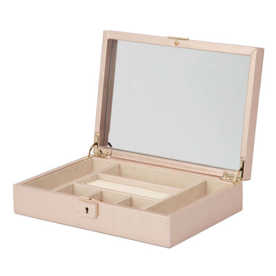 Boite à Bijoux Cuir, Rose Gold Palermo Moyenne - Wolf 1834