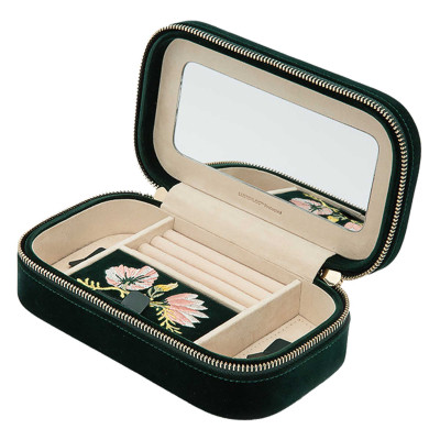 Boîte à Bijoux ZOE, Travel Case Velours Forest Green 393312 - Wolf 1834