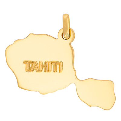 Pendentif Carte de Tahiti, Or jaune - Rosatella