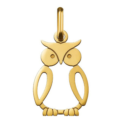 Pendentif hibou, Or jaune 750 - Argyor