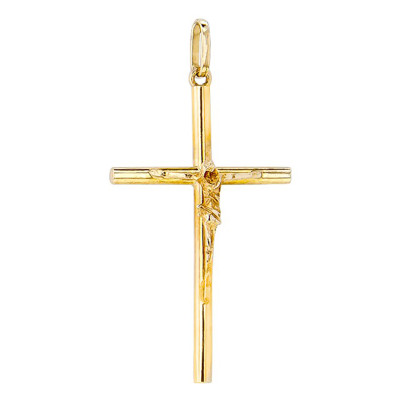 Christ en Croix Fil Rond, Or Jaune 750 - Vandona