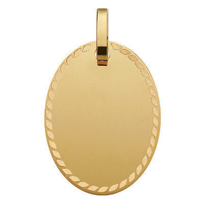 Pendentif personnalisé Ovale, Or jaune 750 - Argyor