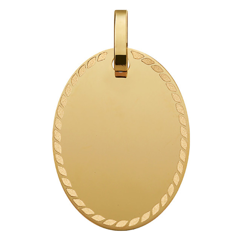 Pendentif personnalisé Ovale, Or jaune 750 - Argyor