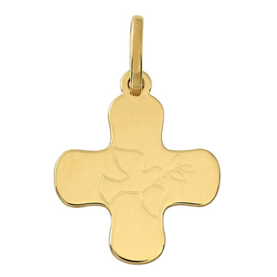 Croix Colombe, Or jaune 750, 21x14mm - Vandona