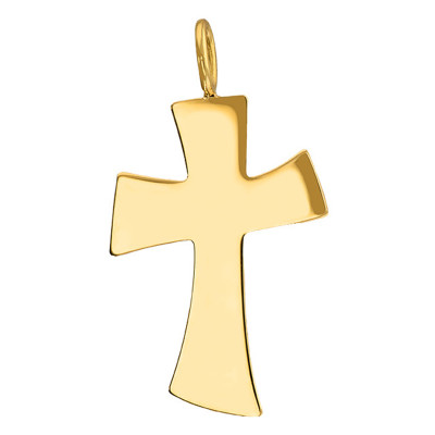 Pendentif Croix Asymétrique, Or Jaune 750, 16.1x29.6mm - Vandona