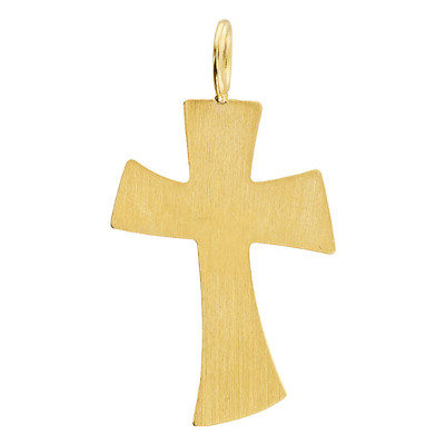 Pendentif Croix Asymétrique, Or Jaune 750, 16.1x29.6mm - Vandona