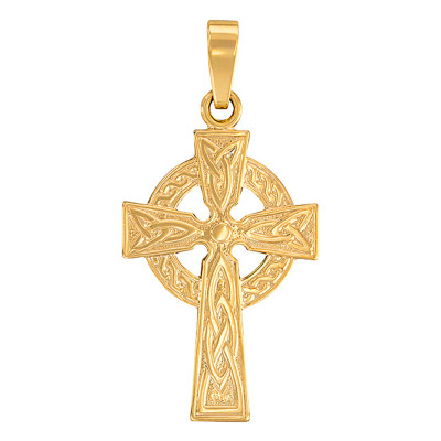 Croix celtique, Or jaune 375, 17.3x36.6mm - Vandona