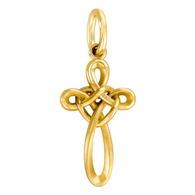 Pendentif Croix Arabesque, Or Jaune 375, 25.5x10.15mm - Vandona
