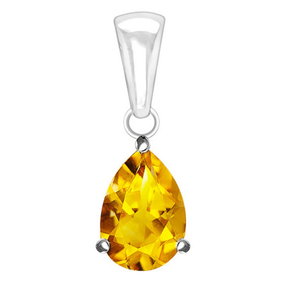 Pendentif Pierre, Or blanc & Citrine - Aurora