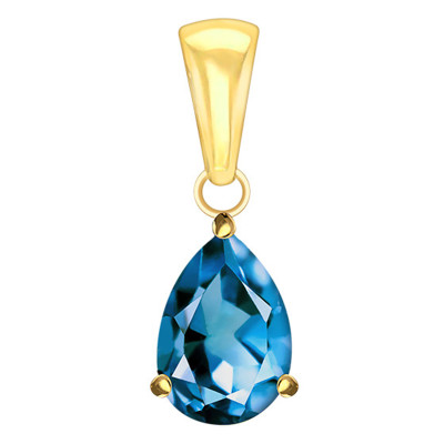 Pendentif Topaze Blue London, Or Jaune - Aurora
