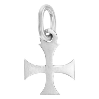 Pendentif Croix des Templiers, Or Blanc, 9x9mm - Vandona