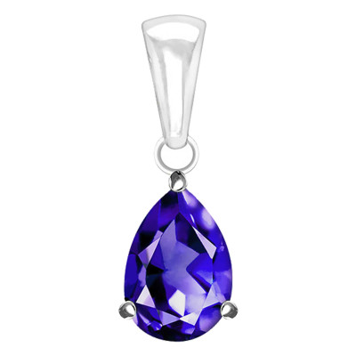 Pendentif Iolite, Or Blanc - Aurora