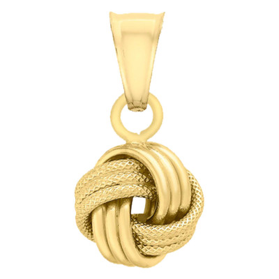 Pendentif Noeud Texturé, Or Jaune 375 - Emanessence