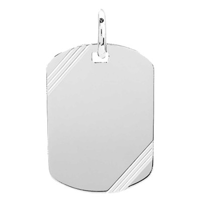 Pendentif Plaque Gravé, Argent - Emanessence