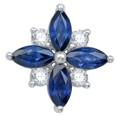 Pendentif Etoile Saphir & Or Blanc - Aurora