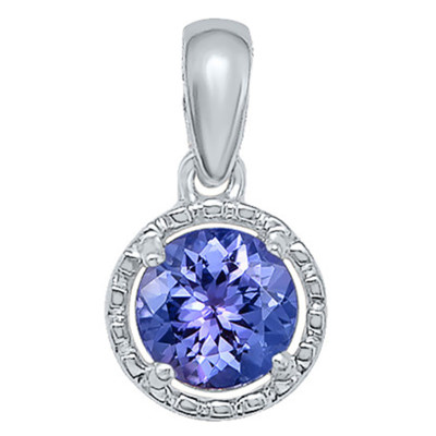 Pendentif Tanzanite ,Or Blanc - Aurora
