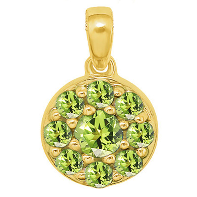 Pendentif Rond, Péridot & Or Jaune - Aurora