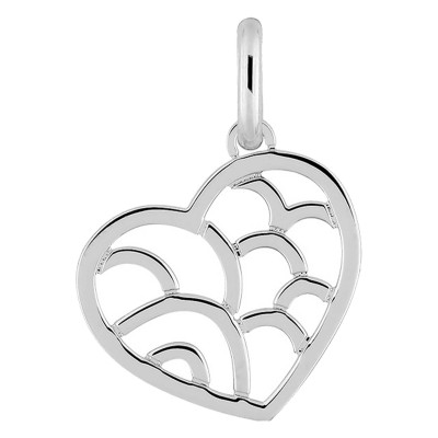 Pendentif Coeur Ajouré, Argent, 15x20mm - Emanessence