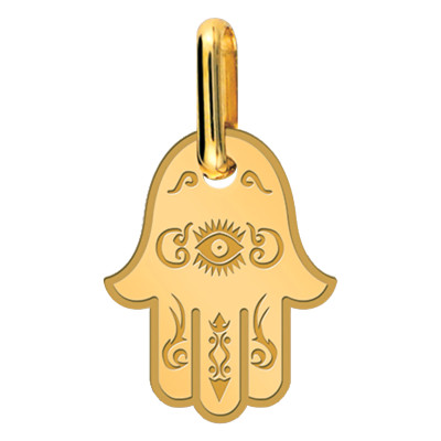 Pendentif Main de Fatma, Or Jaune 375, 10x13 mm - Lucas Lucor