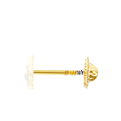 Boucles d'Oreilles Japonaises, Email & Or Jaune - Bambins