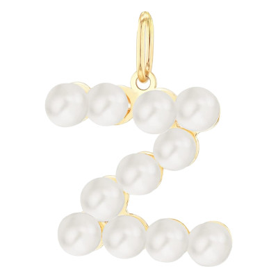 Pendentif Lettre Z, Perles & Or jaune 375 - Emanessence