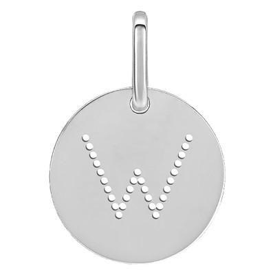 Pendentif Initiale W, Argent - Emanessence