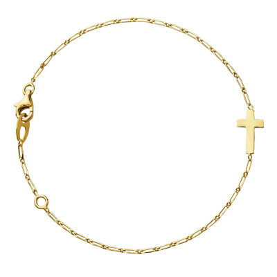 Bracelet Croix, Or Jaune 750 - Augis
