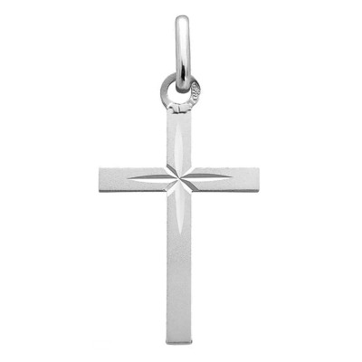 Croix étoilée, Or blanc 750, 13x20mm - Augis
