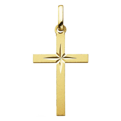 Croix étoilée, Or jaune 750, 13x20mm - Augis