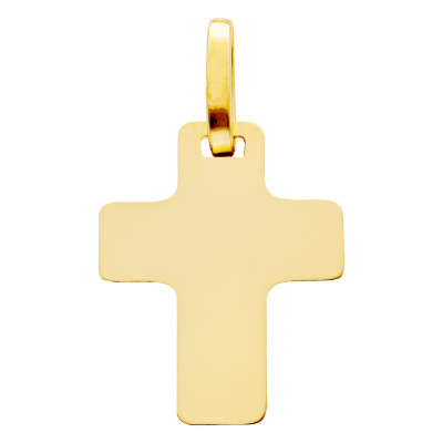 Croix plate, Or jaune, 17x14mm - Emanessence