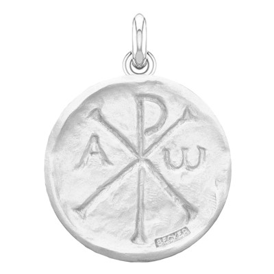 Médaille Chrisme, Or Blanc 750, 15 mm à 22 mm - Becker