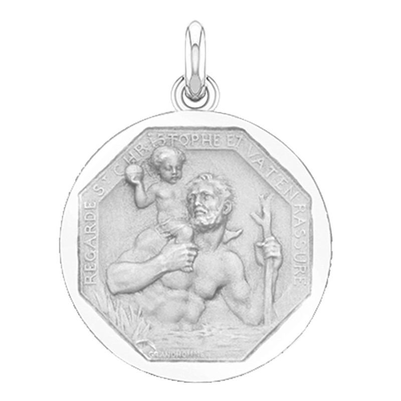 Médaille Saint Christophe, Argent, 15 mm à 22 mm - Becker