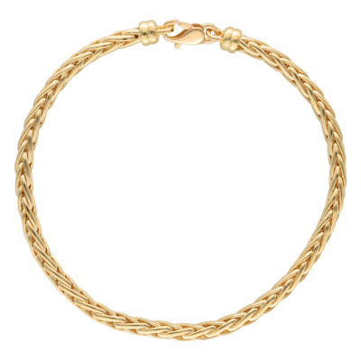 Bracelet Maille Palmier Creuse, Or jaune 750, 19 cm - Manillon