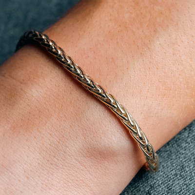 Bracelet Maille Palmier Creuse, Or jaune 750, 21 cm - Manillon